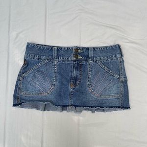 Y2k Denim Micro Mini Skirt